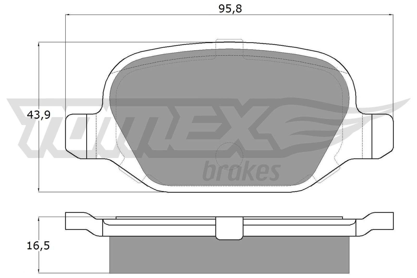 Obrázok Sada brzdových platničiek kotúčovej brzdy TOMEX Brakes  TX1270